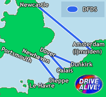 dfds ferry routes map