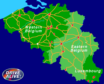 Map of Belgium and Luxembourg