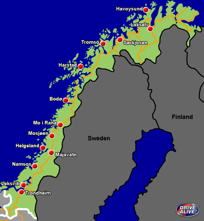 map of northern norway