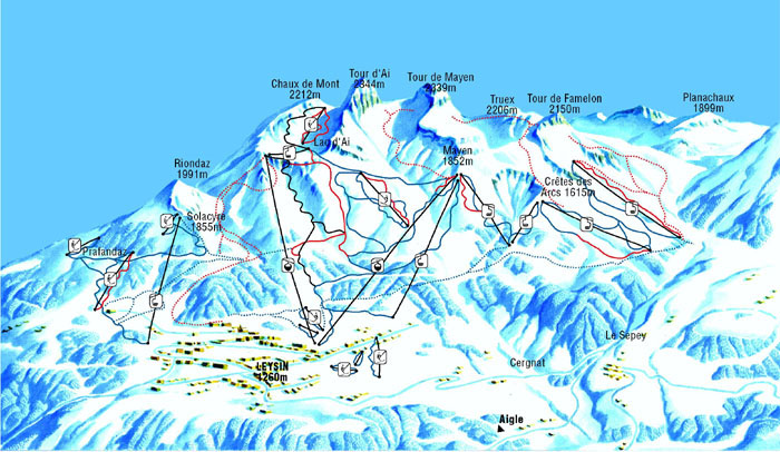 Skiing map